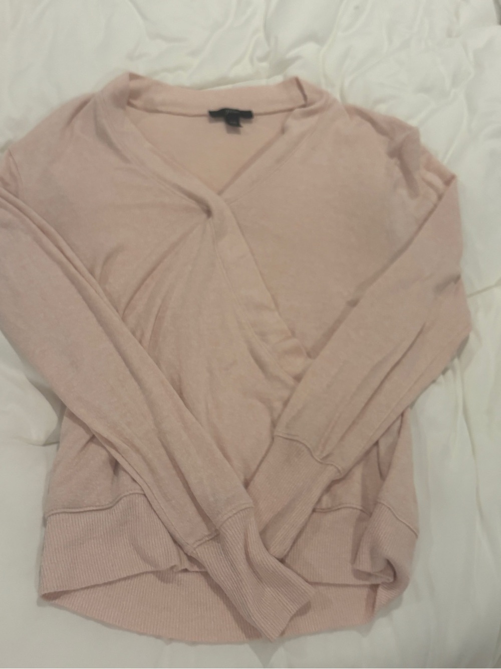 J. Crew Blush Pink V-Neck Lightweight Sweater